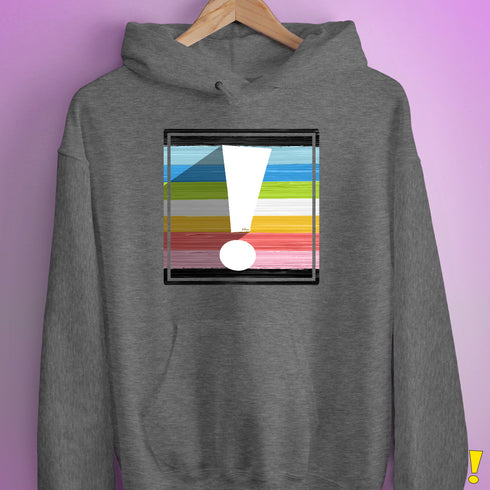 Queer Pride Flag Exclamation Point Hoodie